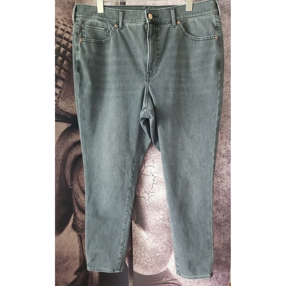 EXPRESS Women's Skinny Stretch High Rise 4 Way Hyper Stretch Gray Jeans sz 16 R